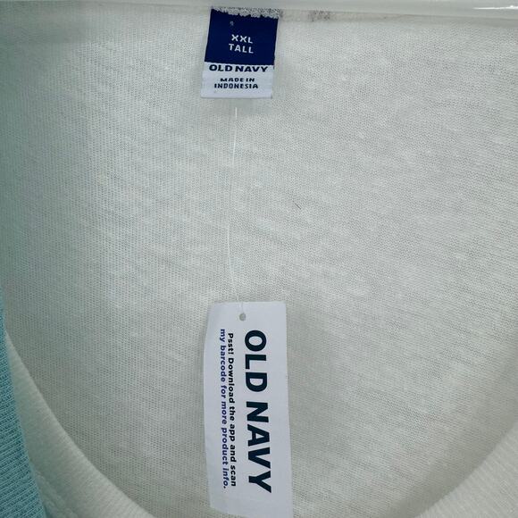 Old Navy tank tops bundle (2) linen blend blue white scoop neck XXL tall NEW - Picture 4 of 9